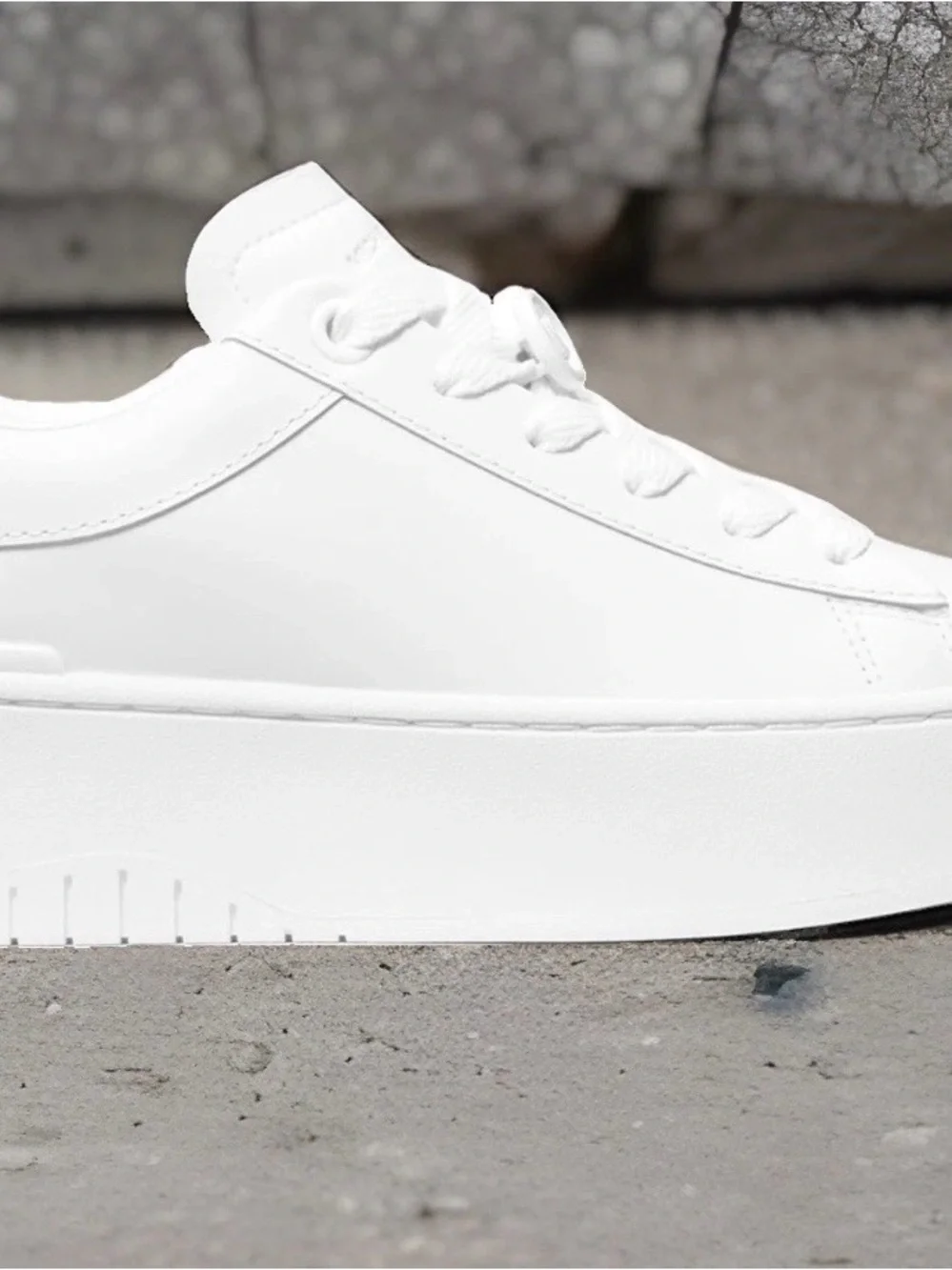 Michael Kors Leather Platform Optic White Sneakers Size 8 New